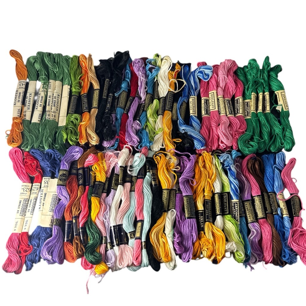DMC Embroidery Floss - Lot of 50+ mixed brands Skeins